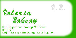 valeria maksay business card
